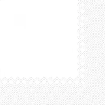 Papírový kapesník Ubrousky 3-vrstvé BÍLÉ, 33x33 cm