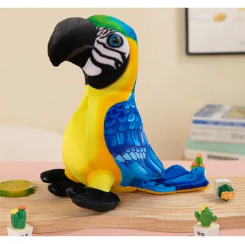 plyšák Plyšová papoušek maskot 20 cm žlutý