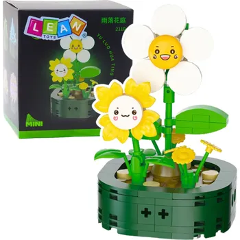 ostatní stavebnice Stavebnice květiny s úsměvy – 142 dílů | bílé žluté