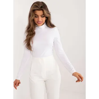 Dámské tričko Bílý rolákový top s dlouhým rukávem