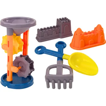 Hračka na písek Sada na písek s mlýnkem lopatka hrábě formičky oranžová