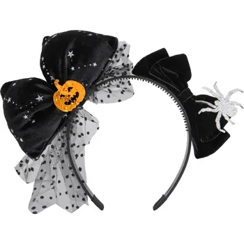 Čelenka Halloweenská čelenka mašle 25x21cm
