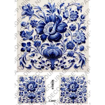 Umělecký papír Rýžový a soft papír na decoupage - Dlaždice - KB2957 Materiál: Soft, Rozměr: A4