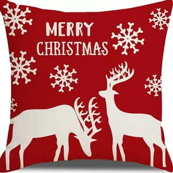 Povlak na dekorativní polštářek Bavlissimo Povlak na polštář s vánočním motivem jelena 45 x 45 cm