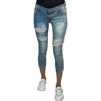 Dámské džíny Gourd Dámské modré 3/4 džíny DOMINIKA Barva: Modrá, Velikost: 27