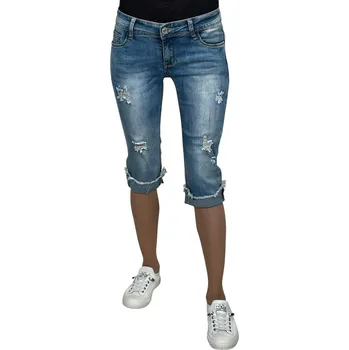 Dámské džíny Gourd Dámské modré 3/4 džíny MARKETA Barva: Modrá, Velikost: 26