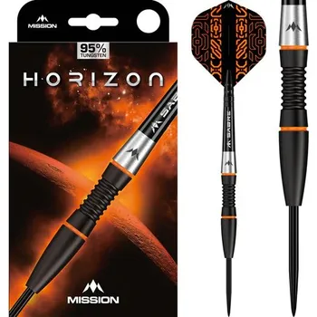 Šipky Mission Horizon Black PVD/Orange 95% 22g steel