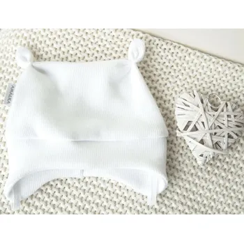 Kojenecké oblečení AMÁLKA Teplejší čepička ze 100% bavlněné svetroviny, bílá Velikost: 74-80