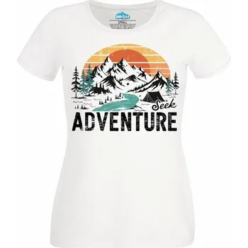 Dámské tričko Dámské tričko Cesta za dobrodružstvím Seek Adventure (Velikost: XXL, Barva: Bílá)