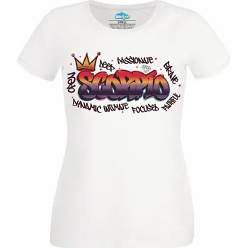 Dámské tričko Horoskop Štír Scorpio Graffiti (Velikost: 4XL, Barva: Bílá)