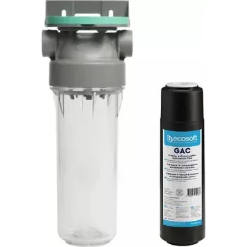 Filtrace vody Průsvitné filtrační pouzdro s odvzdušňovacím ventilem ECO 1“ - 10“/2,5" a vložkou se sypaným aktivním uhlím (FILTRAČNÍ POUZDRA)