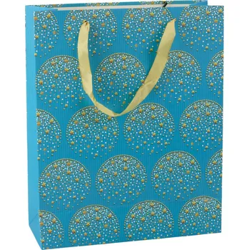 Dárková taška Dárková taška elegantní modrá – se zlatými hvězdičkami