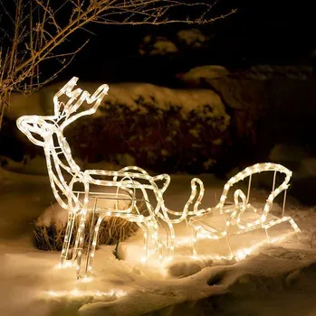 Vánoční dekorace Tween Light 86101-00BH Sob se sáněmi 63 × 126 cm