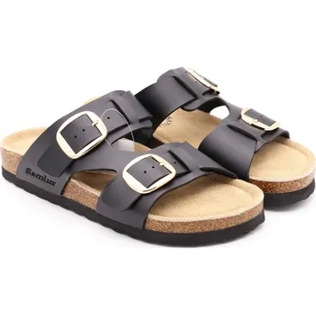 Dámské pantofle SAMLUX® Dámské anatomické korkové pantofle černé 948-L1 Barva: Black, Velikost: 36