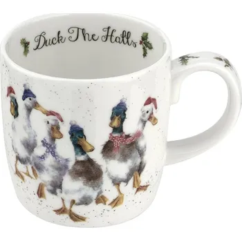 Stolování Royal Worcester Vánoční porcelánový hrnek Wrendale Designs "Duck the Halls", 0,31 l - Kachny
