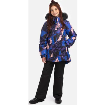 Dětská zimní bunda Huppa Enely s kožíškem blue pattern velikost 158