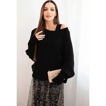 Kesi Włoski Dámský komplet s vlněným svetrem a viskózovou šaty černý Kesi Włoski černá | šedá | krémová 3435323