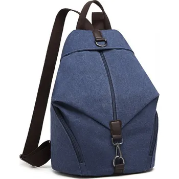 Městský batoh Modrý textilní dámský zipový batoh Efrosinis