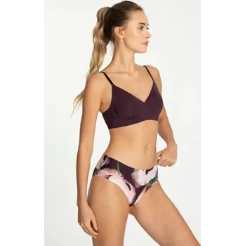 Dámské spodní prádlo Dámské kalhotky Velvet Bloom Simple Classic - Julimex fialová vzor XL