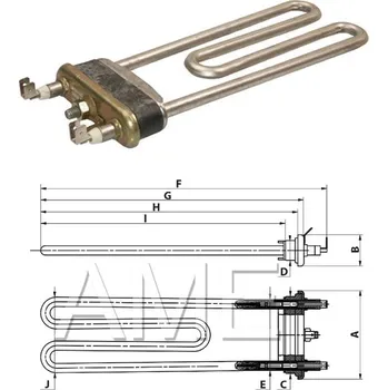 Topné těleso pračky Candy / Hoover 90457722 - originál