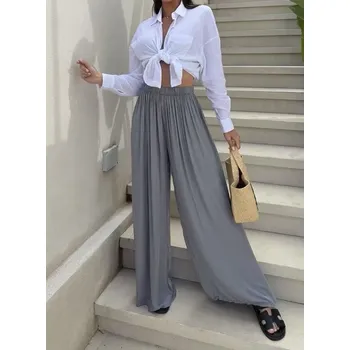 Dámské kalhoty Volné kalhoty z viskózy UNISEX Barva: Šedivá