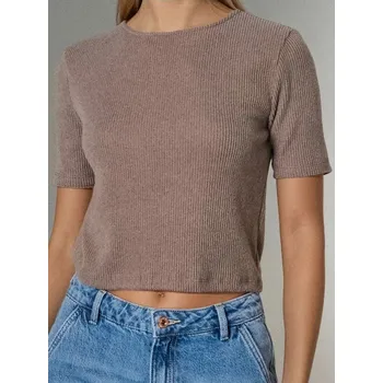 Sinsay - Tričko s krátkým rukávem - hnědá - 656FG-84M - 656FG-84M-XL