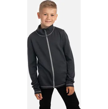 Chlapecké oblečení Dětská mikina s merinem Huppa Kalle dark gray velikost 134-140