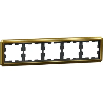 MEG4050-4741 Rámeček D-Antique 5násobný kov 24k Gold, Schneider Electric