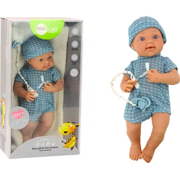 Panenka Panenka miminko s čepičkou dudlíkem a dečkou modré