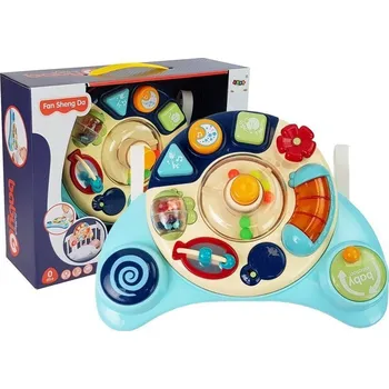 Hračka pro nejmenší Interaktivní panel pro miminka s hudbou a zvuky zvířat modrý