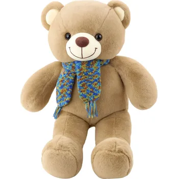 plyšák Plyšový medvídek hnědý 55cm – s barevnou šálou