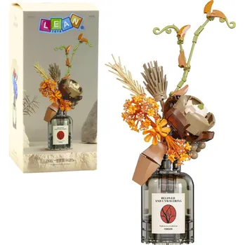 ostatní stavebnice Stavebnice podzimní kytice – průhledná váza béžovo-hnědá 362 dílů