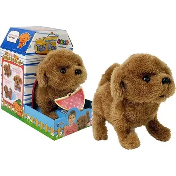 plyšák Interaktivní pejsek na baterie chodí vrtí ocáskem se zvuky hnědý