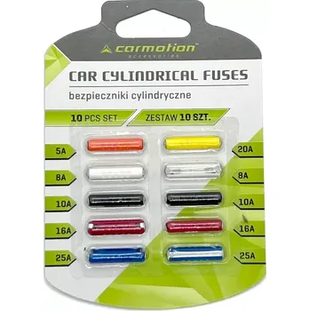 Autopojistky Sada pojistek válečkových 5-25A 10ks