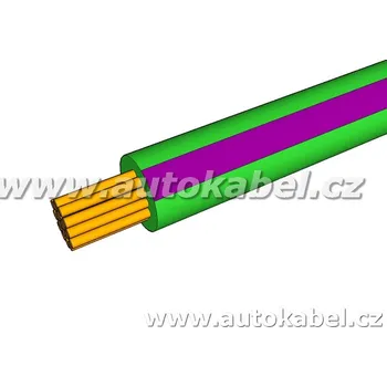 elektrický kabel Autovodič FLRY-B 1,0 mm² , zelený/fialový