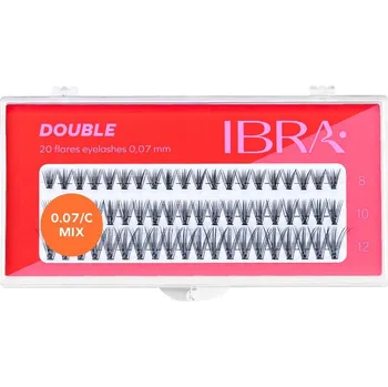Přípravek na oči Ibra, dvojité bezúrazové umelé riasy 0,07 C-Mix 60ks