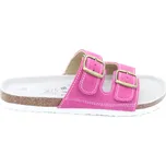 SAMLUX® Dámské kožené korkové pantofle fuchsiové 988-L12 (100% kůže) Barva: Rose, Velikost: 36