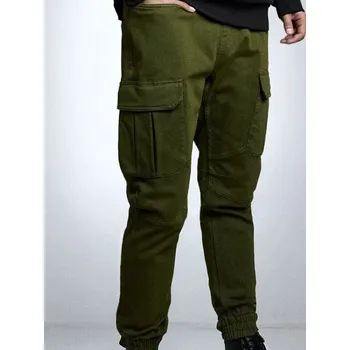 Pánské džíny Sinsay - Džíny cargo jogger - tmavě zelená - 452FB-79X - 452FB-79X-38