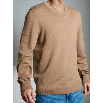Pánský svetr Sinsay - Svetr s&nbsp;výstřihem do V - béžová - 775FZ-80M - 775FZ-80M-M