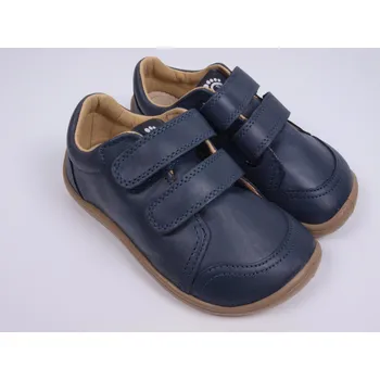 Chlapecké polobotky 3F Kožené boty bar3foot 3BE39/LT48 modré, suchý zip, barefoot velikost: 31