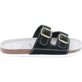 Pánské pantofle SAMLUX® Pánské kožené korkové pantofle černá 988M-1 (100% kůže) Barva: Black, Velikost: 46