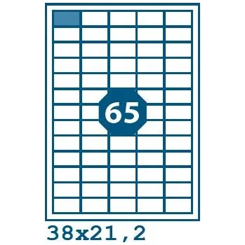 Speciální papír Print etikety 38 x 21,2 mm 65 etiket na A4 100 listů, bílé - V0002552