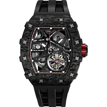 Hodinky Tsar Bomba TB8209CF-01 Mens Watch Elementar Carbon Fiber Automatic 44mm 5ATM Černá