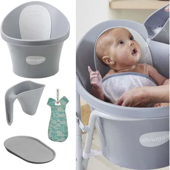koupací vanička SHNUGGLE Koupací set Care - Grey/Green