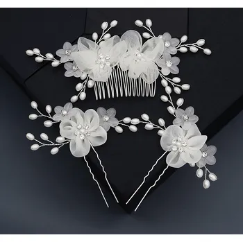 Souprava šperků B-TOP Slavnostní souprava FLOWERS hřeben do vlasů s vlásenkami