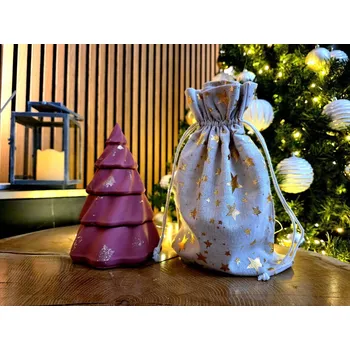 Vánoční svícen VOJA HOME Čtyřpatrový stromek z modifikované pryskyřice na svíčku (červeno-zlatá edice)