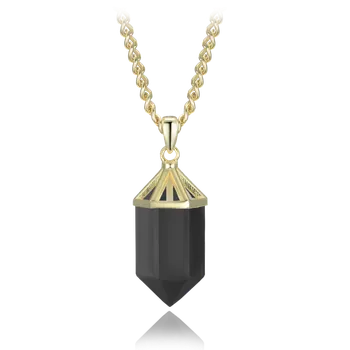 Náhrdelník Leru Luxusní stříbrný náhrdelník obsidián 2 varianty Vlastnosti šperku: pozlacený