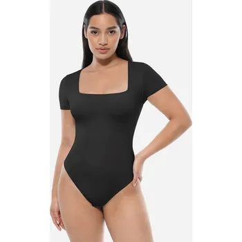 Body Lehce tvarující body se čtvercovým výstřihem, ČERNÉ Velikost: XL
