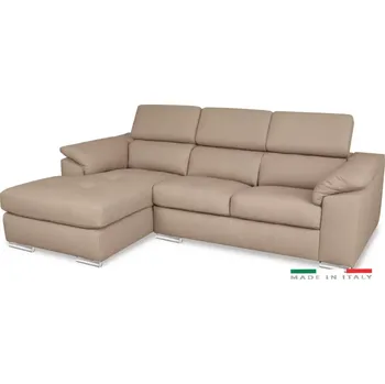 Sedací souprava Kožená rohová sedací souprava LOREN II, levá, béžová (madras - 142 taupe)