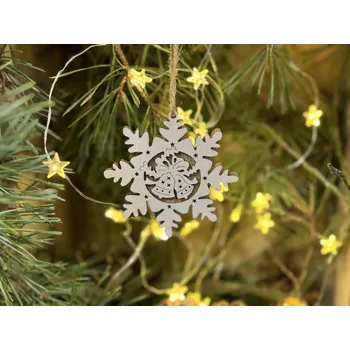 Vánoční dekorace Závěs vánoční vločka se zvonky